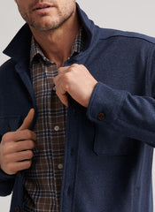 Peter Millar Crown Sweater Fleece Shirt Jacket -  Navy