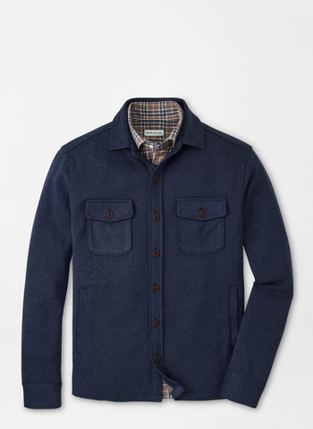 Peter Millar Crown Sweater Fleece Shirt Jacket -  Navy