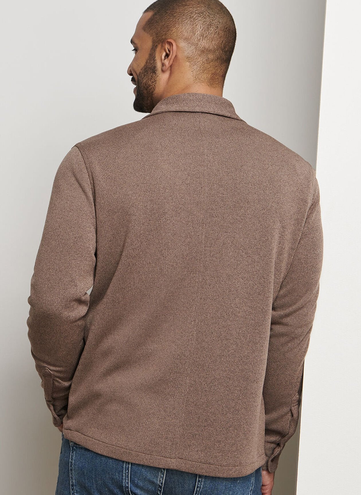 Peter Millar Crown Sweater Fleece Shirt Jacket - Poplar Brown
