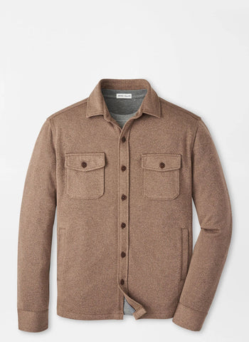 Peter Millar Crown Sweater Fleece Shirt Jacket - Poplar Brown
