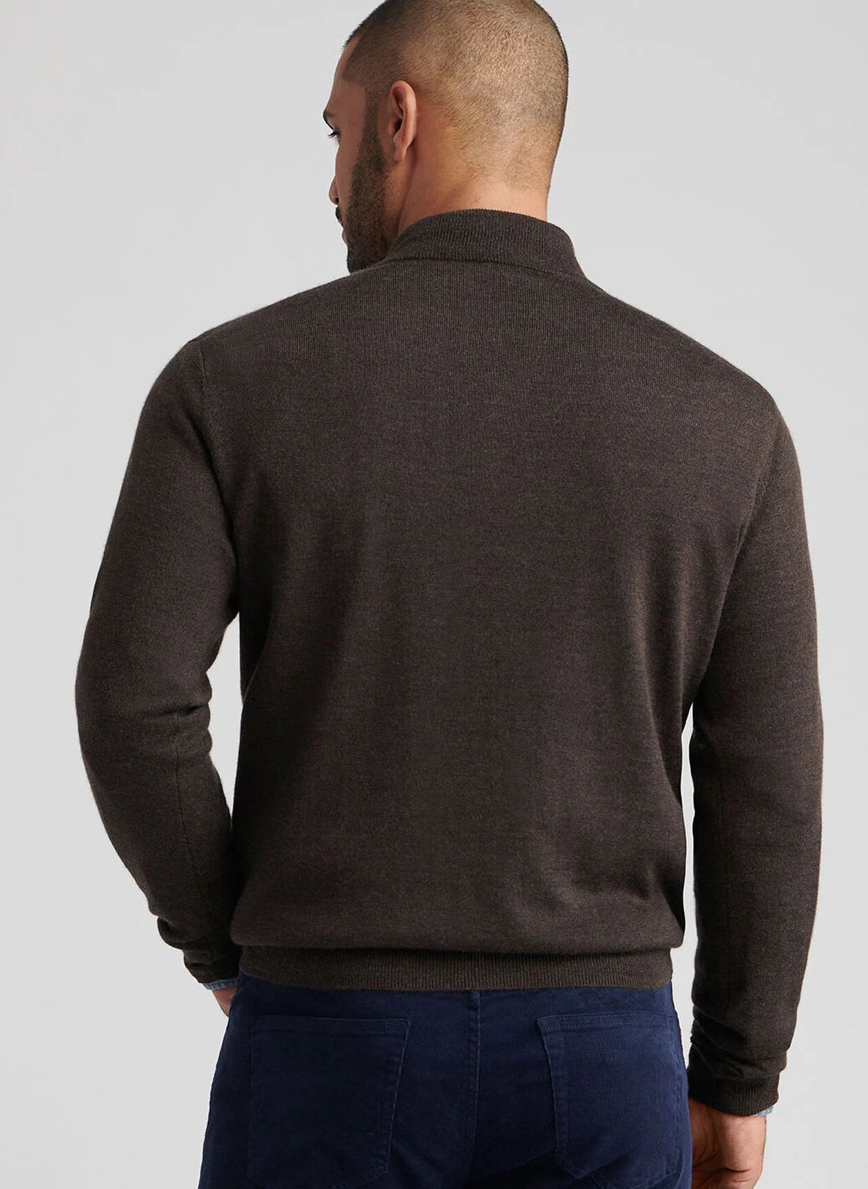Peter Millar Autumn Crest Suede Trim 1/4 Zip - French Press
