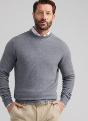 Peter Millar Autumn Crest Honeycomb Crewneck Sweater - Gale