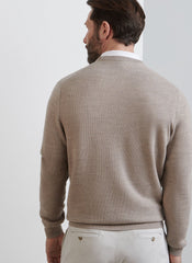Peter Millar Autumn Crest Honeycomb Crewneck Sweater - Light Elm