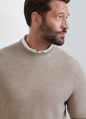 Peter Millar Autumn Crest Honeycomb Crewneck Sweater - Light Elm
