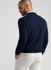 Peter Millar Autumn Crest Honeycomb Crewneck Sweater - Navy