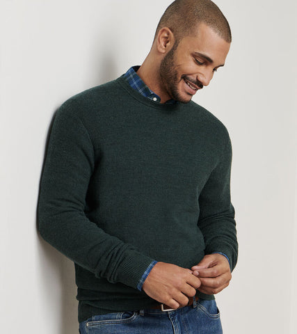 Peter Millar Autumn Crest Honeycomb Crewneck Sweater - Nordic Pine