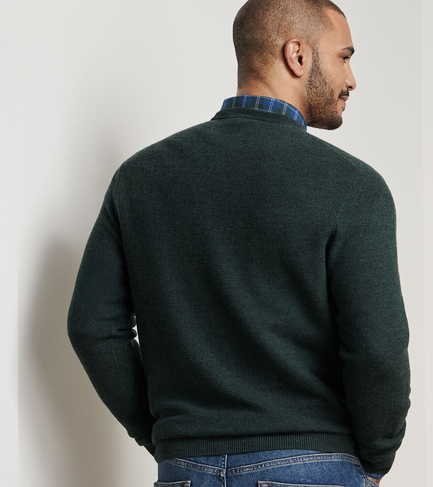 Peter Millar Autumn Crest Honeycomb Crewneck Sweater - Nordic Pine