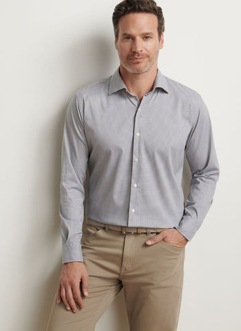 Peter Millar Jackson Crown Lite Cotton Stretch Sport Shirt - Poplar Brown