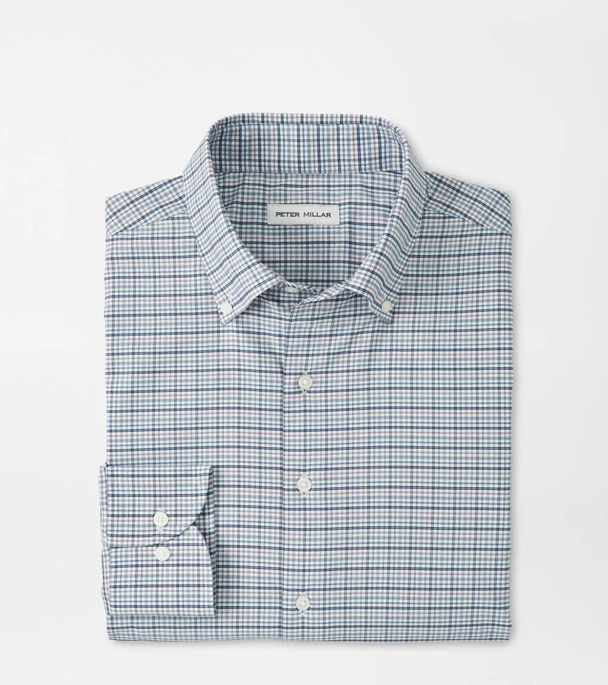 Peter Millar Leavenworth Performance Twill Sport Shirt - Blue Haze