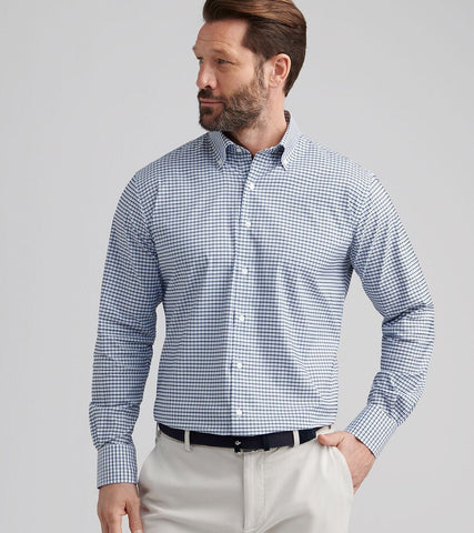 Peter Millar Cashiers Performance Twill Sport Shirt - Deep Verdant