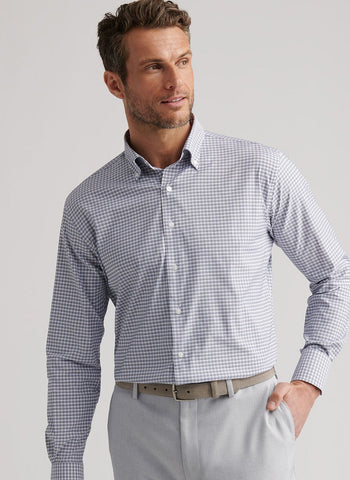 Peter Millar Cashiers Performance Twill Shirt - Oslo Grey
