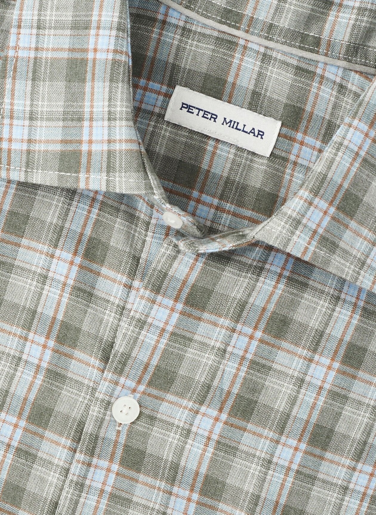 Peter Millar Whitecap Performance Flannel Sport Shirt - Basil