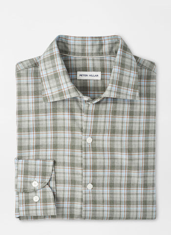 Peter Millar Whitecap Performance Flannel Sport Shirt - Basil