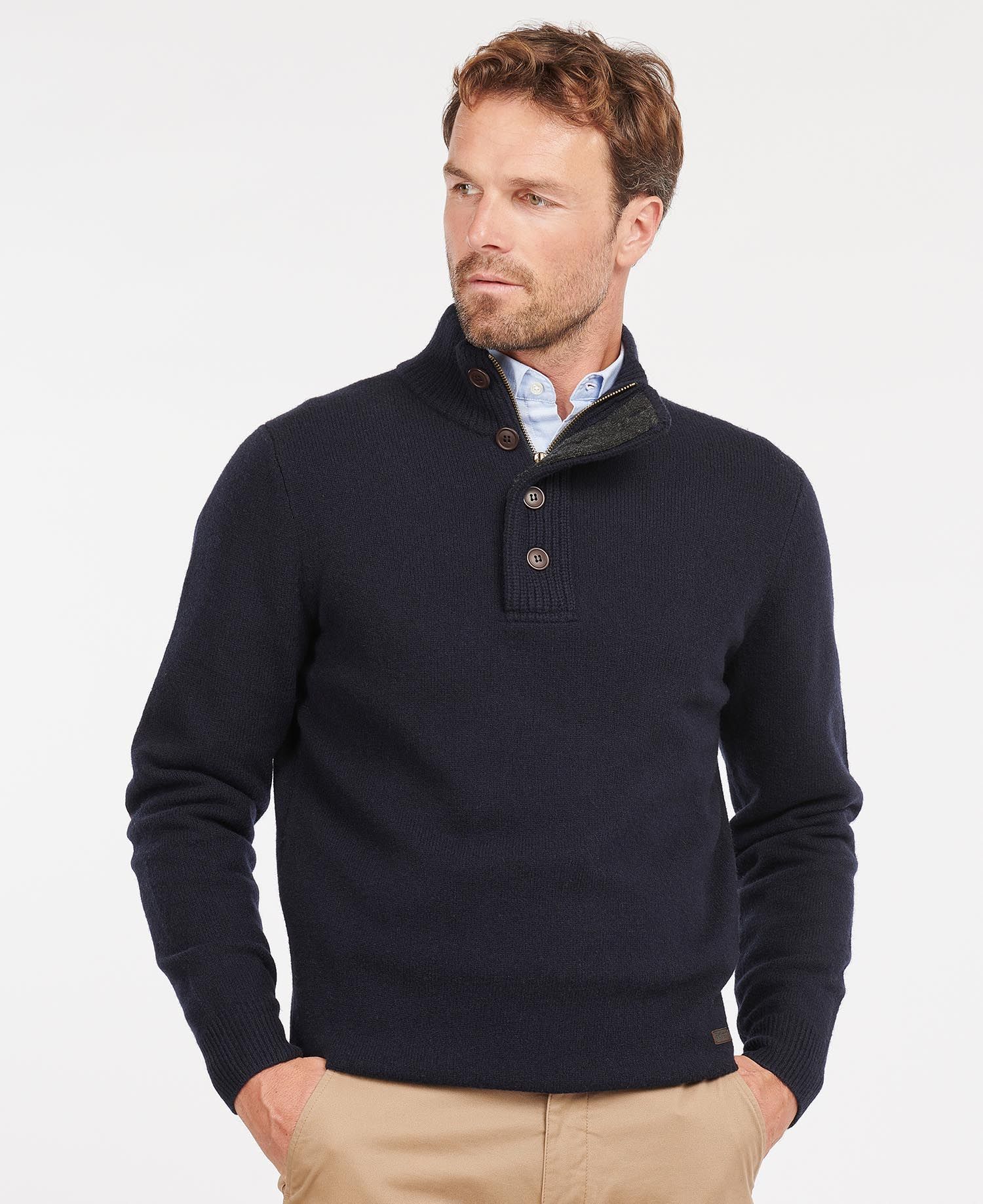 Barbour Patch Half Zip - Navy