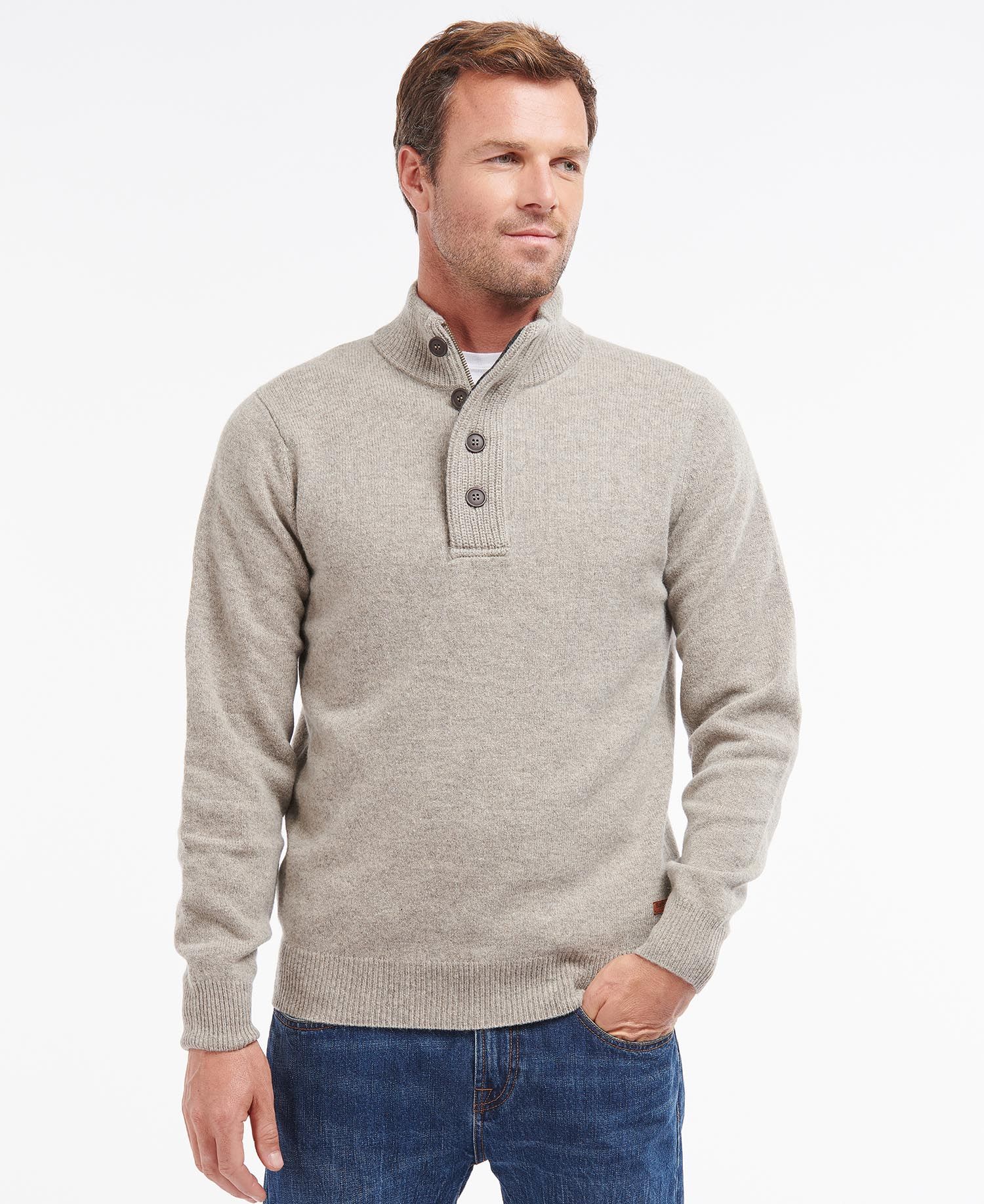 Barbour Patch Half Zip - Stone