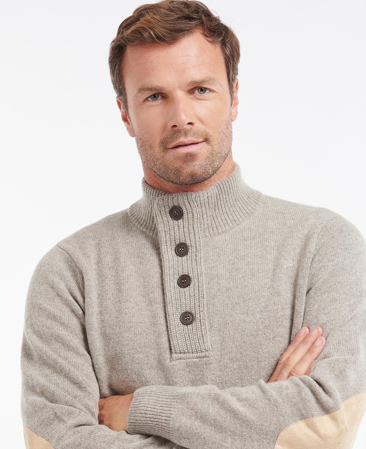 Barbour Patch Half Zip - Stone