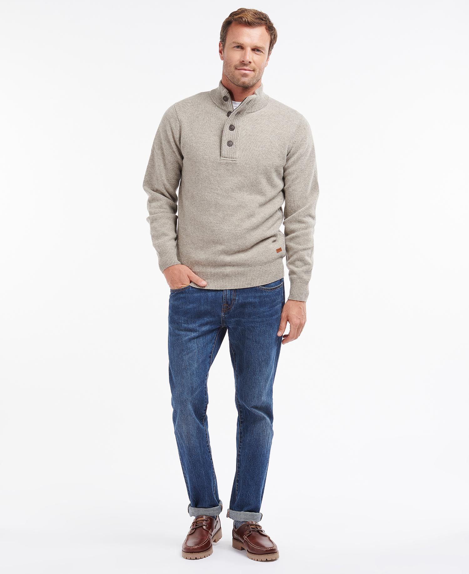 Barbour Patch Half Zip - Stone