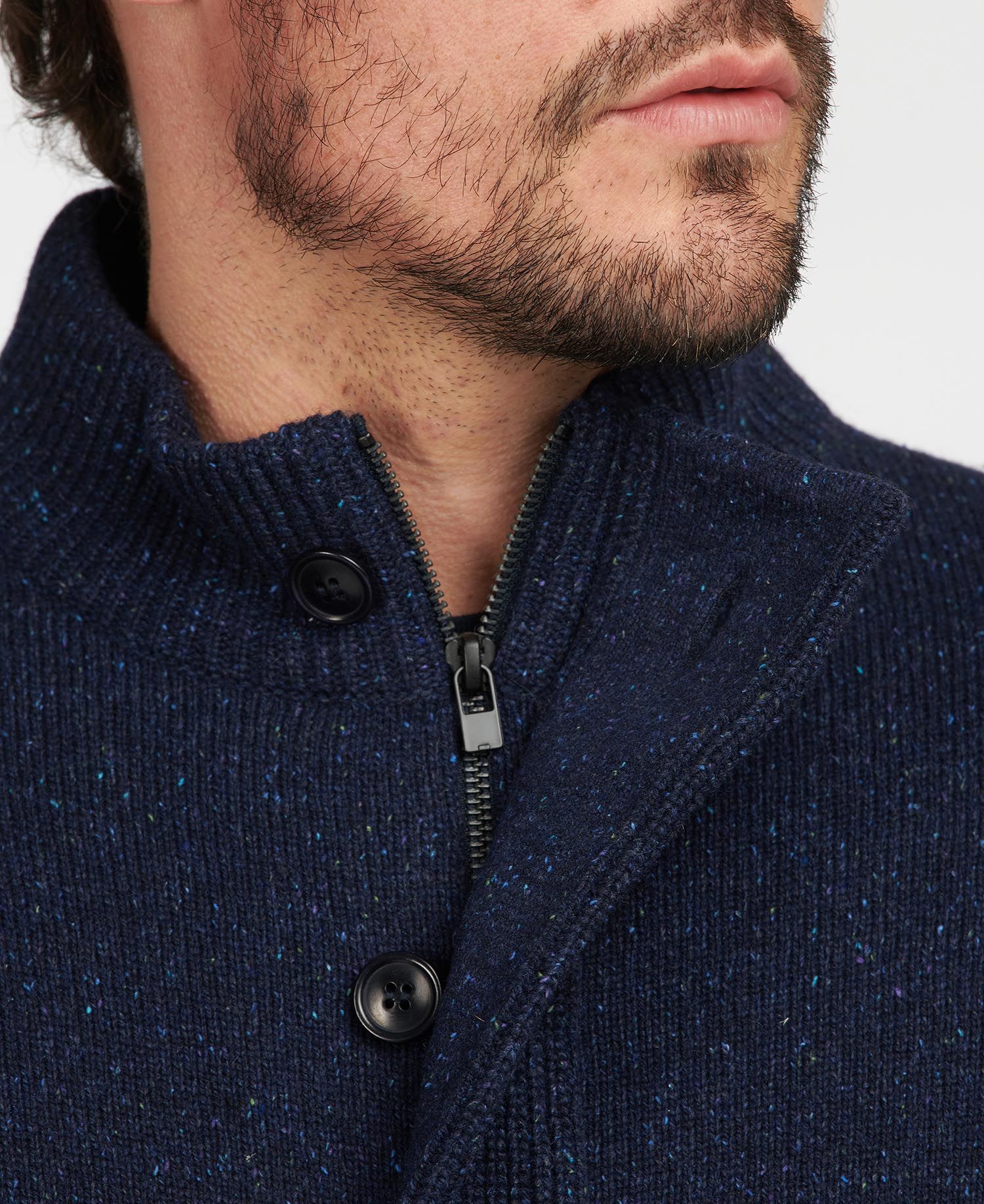 Barbour Tisbury Zip Through Sweater - Navy
