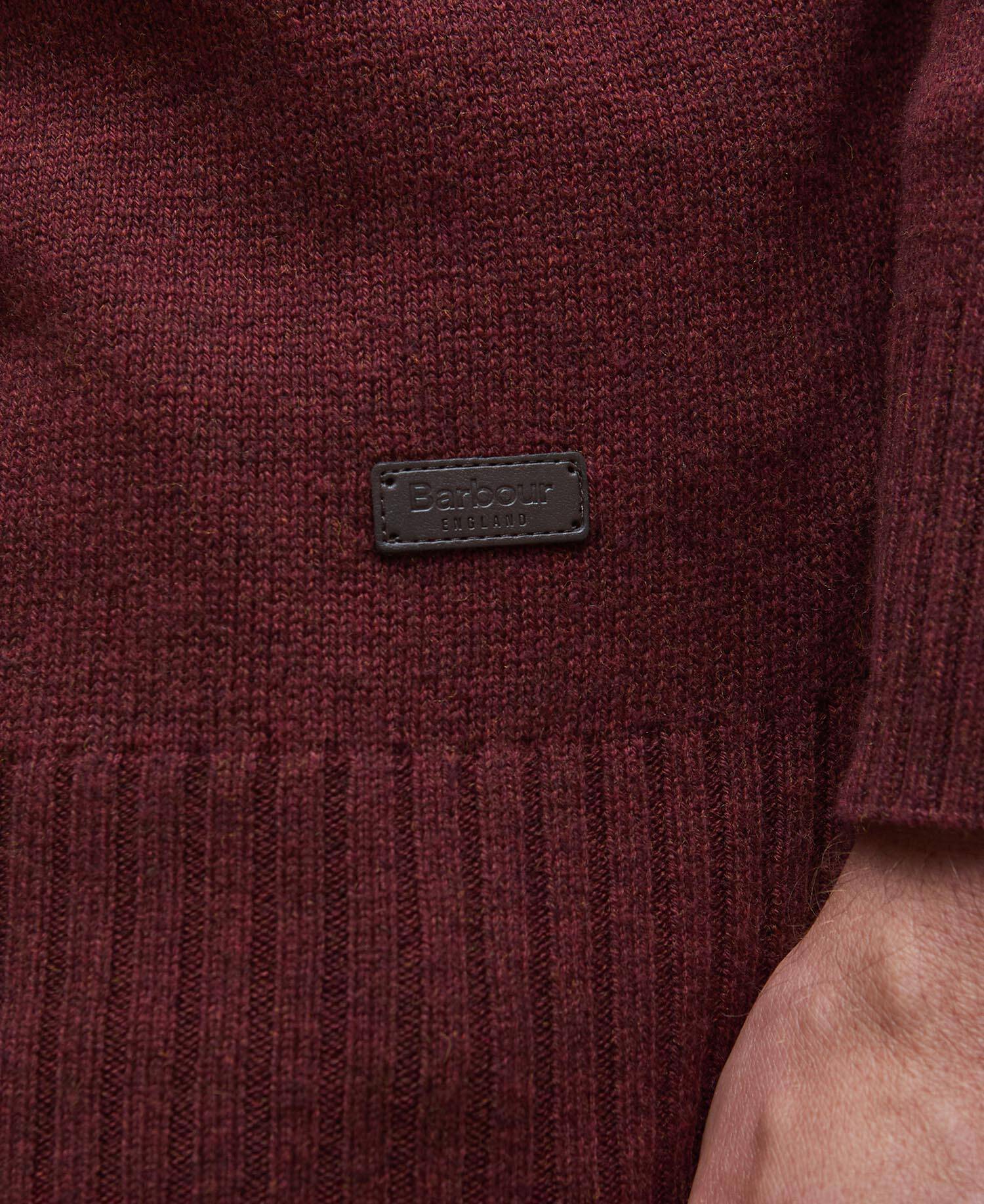 Barbour Kelson Half Zip Jumper - Fired Brick