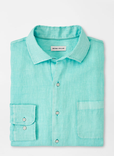 mens mint green linen shirt