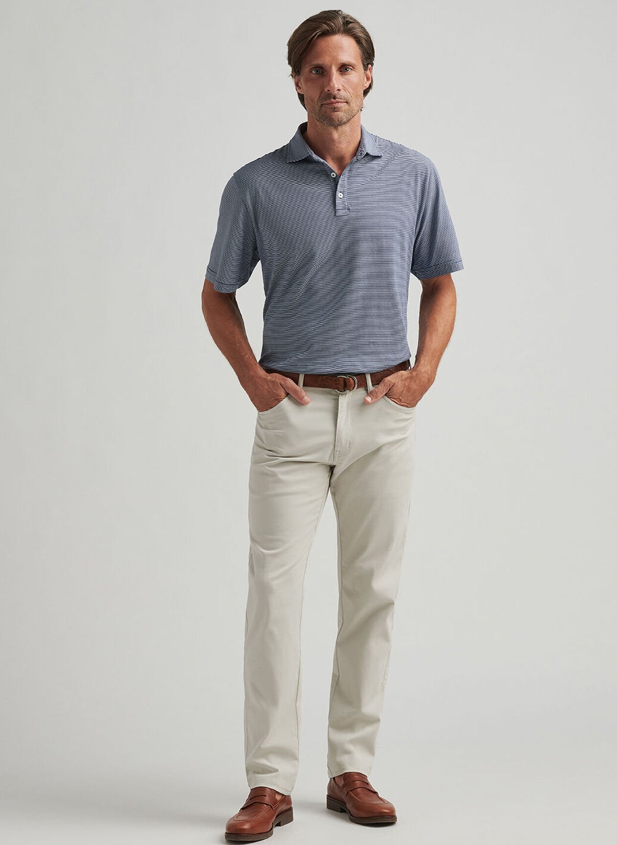 Peter Millar Signature Sateen Five Pocket Pant - Stone