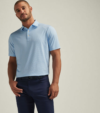 Peter Millar Phoenix Performance Polo - White/Sailor Blue