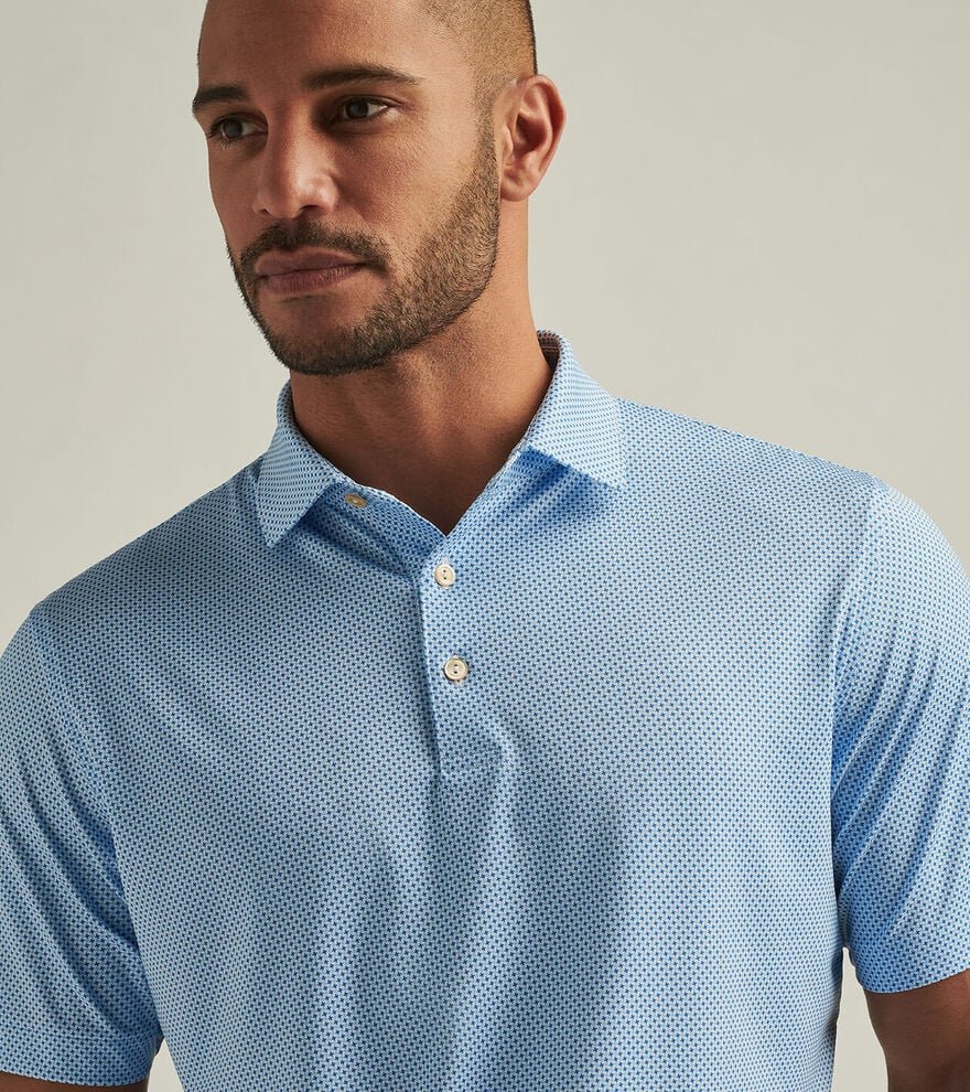 Peter Millar Phoenix Performance Polo - White/Sailor Blue