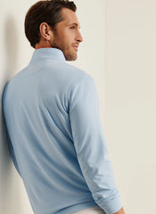 Peter Millar Perth Birdseye Performance 1/4 Zip - Pale Blue