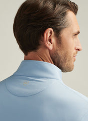 Peter Millar Perth Birdseye Performance 1/4 Zip - Pale Blue