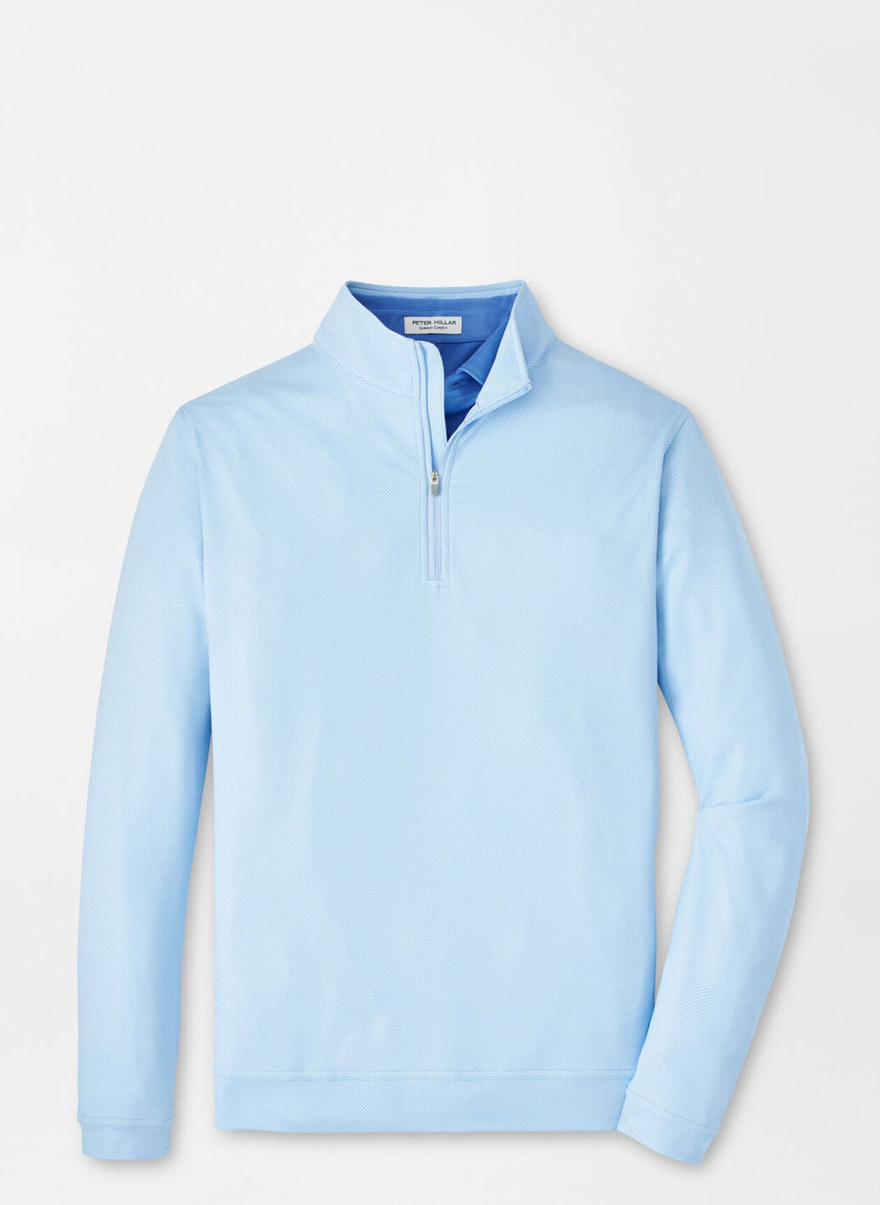 Peter Millar Perth Birdseye Performance 1/4 Zip - Pale Blue