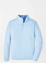 Peter Millar Perth Birdseye Performance 1/4 Zip - Pale Blue