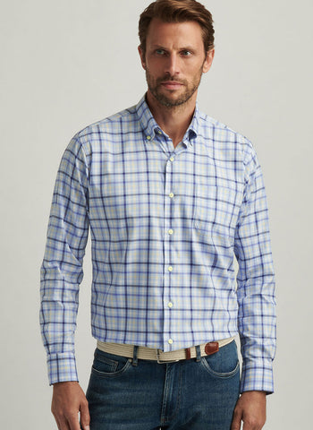 Peter Millar Chambly Crown Lite Cotten Stretch Sport Shirt - Morning Blue