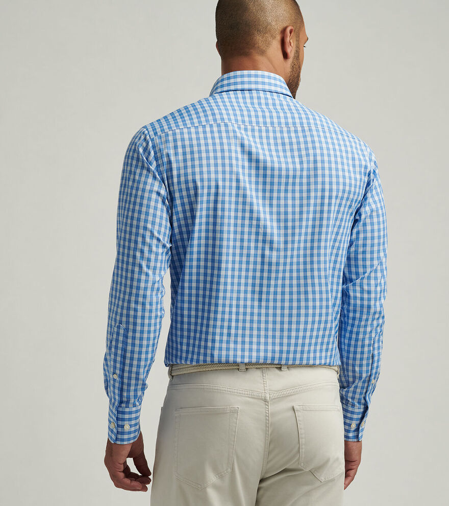 Peter Millar Leven Performance Twill Sport Shirt - Blue Poppy