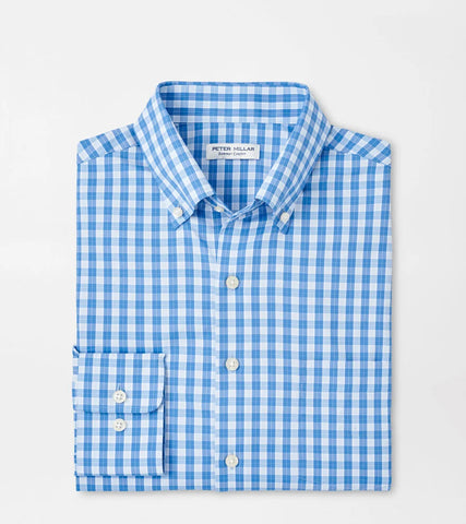 Peter Millar Leven Performance Twill Sport Shirt - Blue Poppy