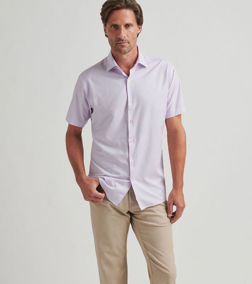 Peter Millar Hudson Performance Poplin Sport Shirt - Palmer Pink