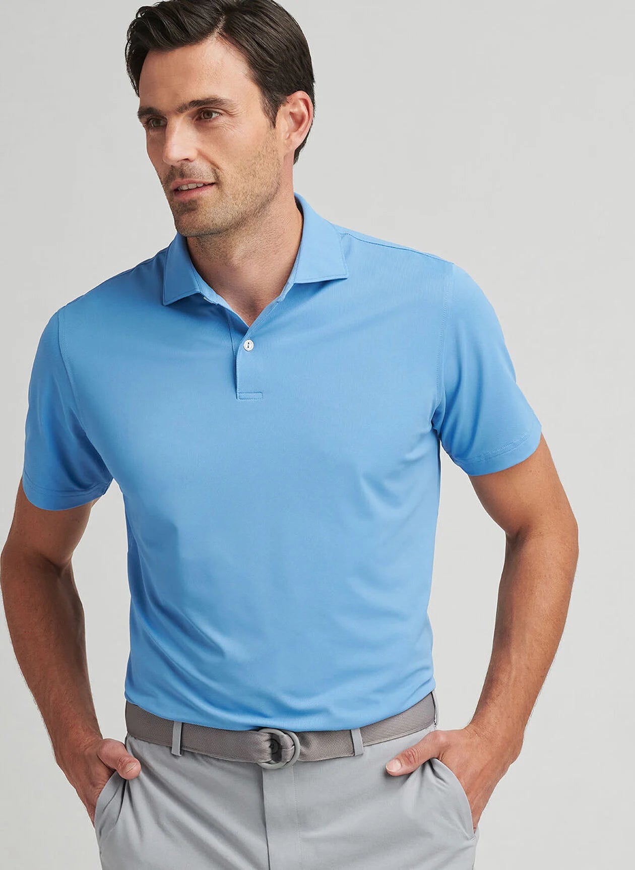 Peter Millar Soul Performance Mesh Polo - Fountain Blue