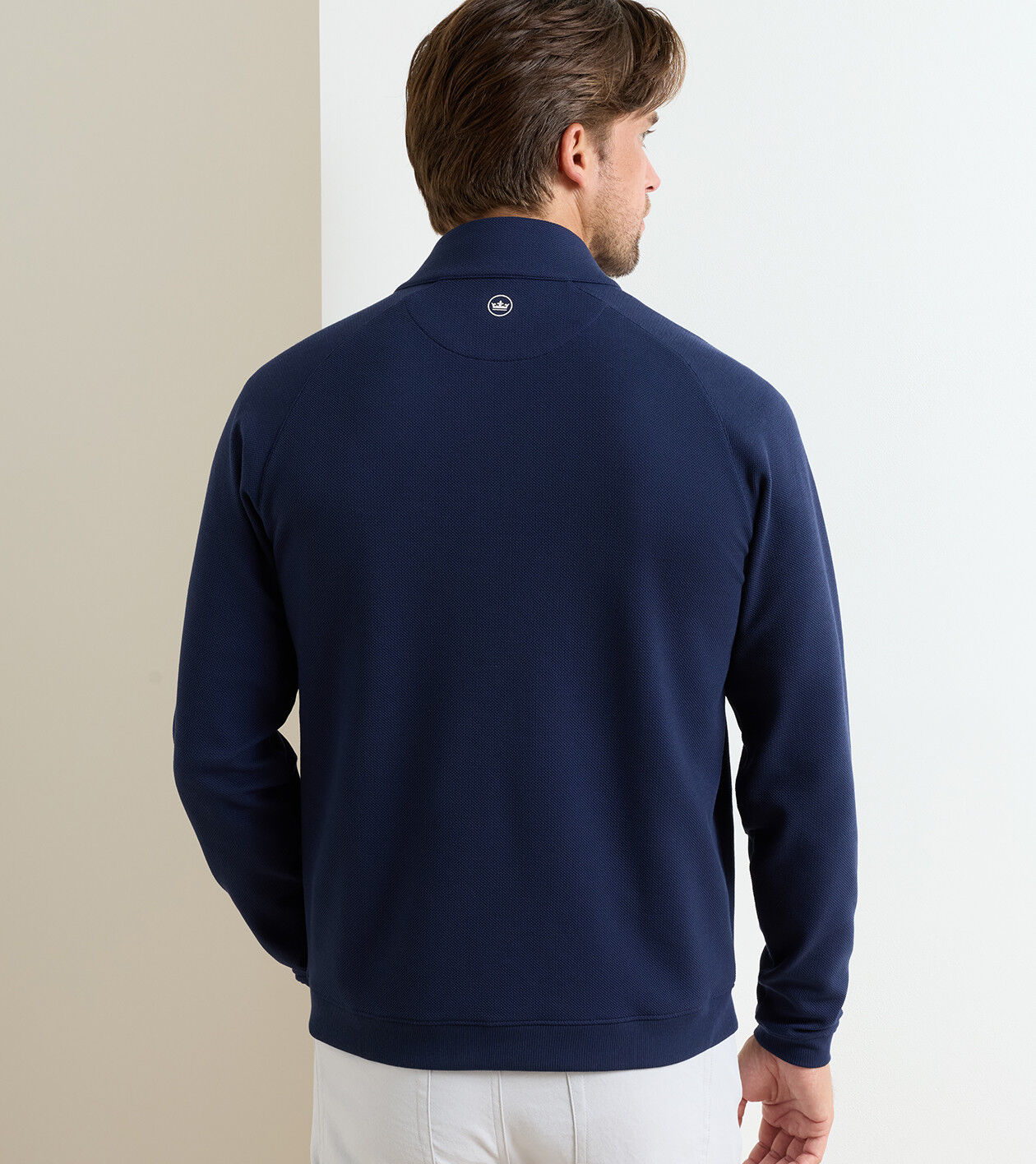 Peter Millar Cradle Pique Performance Full Zip - Navy