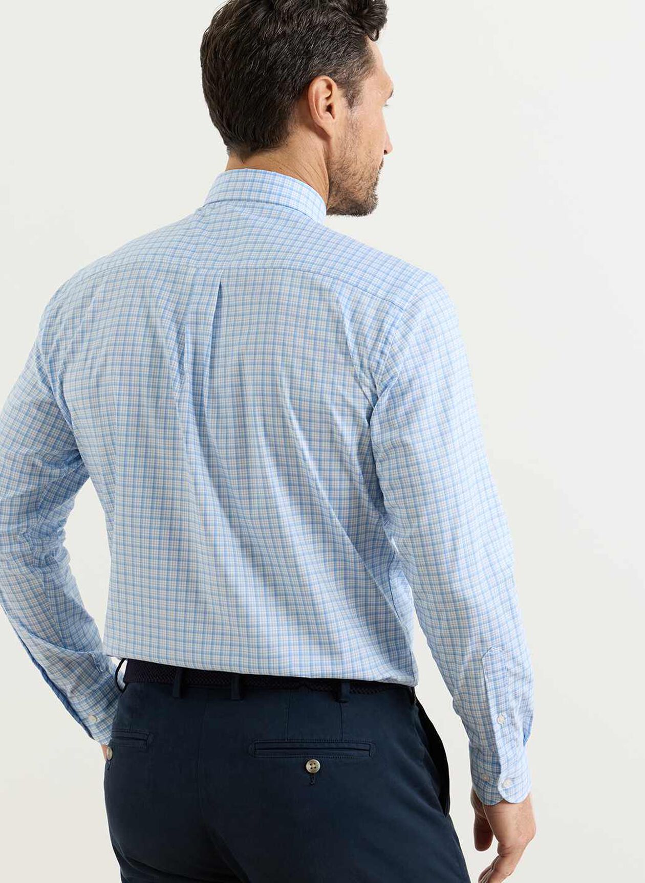 Peter Millar Calvin Crown Lite Cotton Stretch Sport Shirt - Cottage Blue