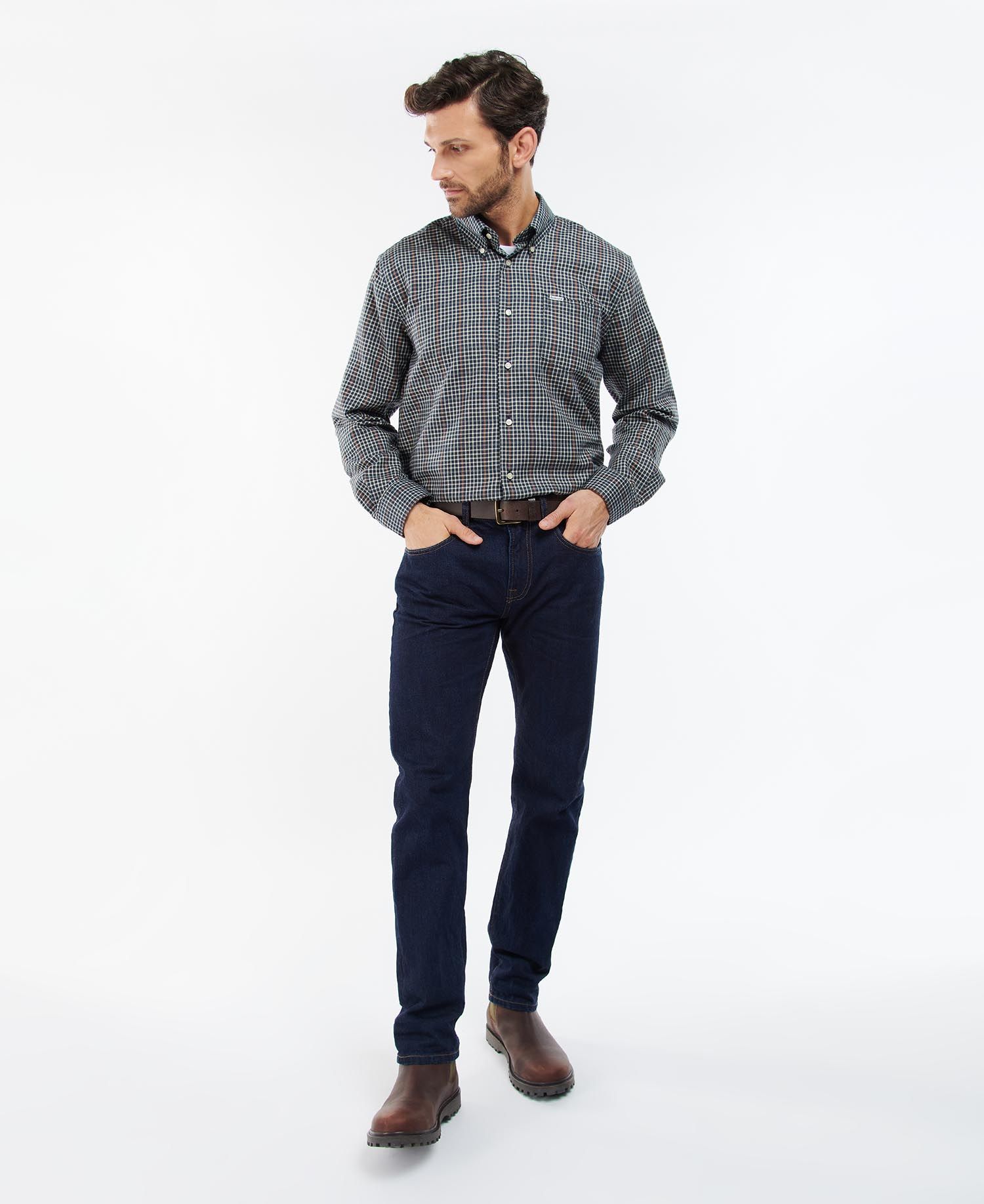 Barbour Henderson Regular Thermo Weave Checked Shirt - Navy