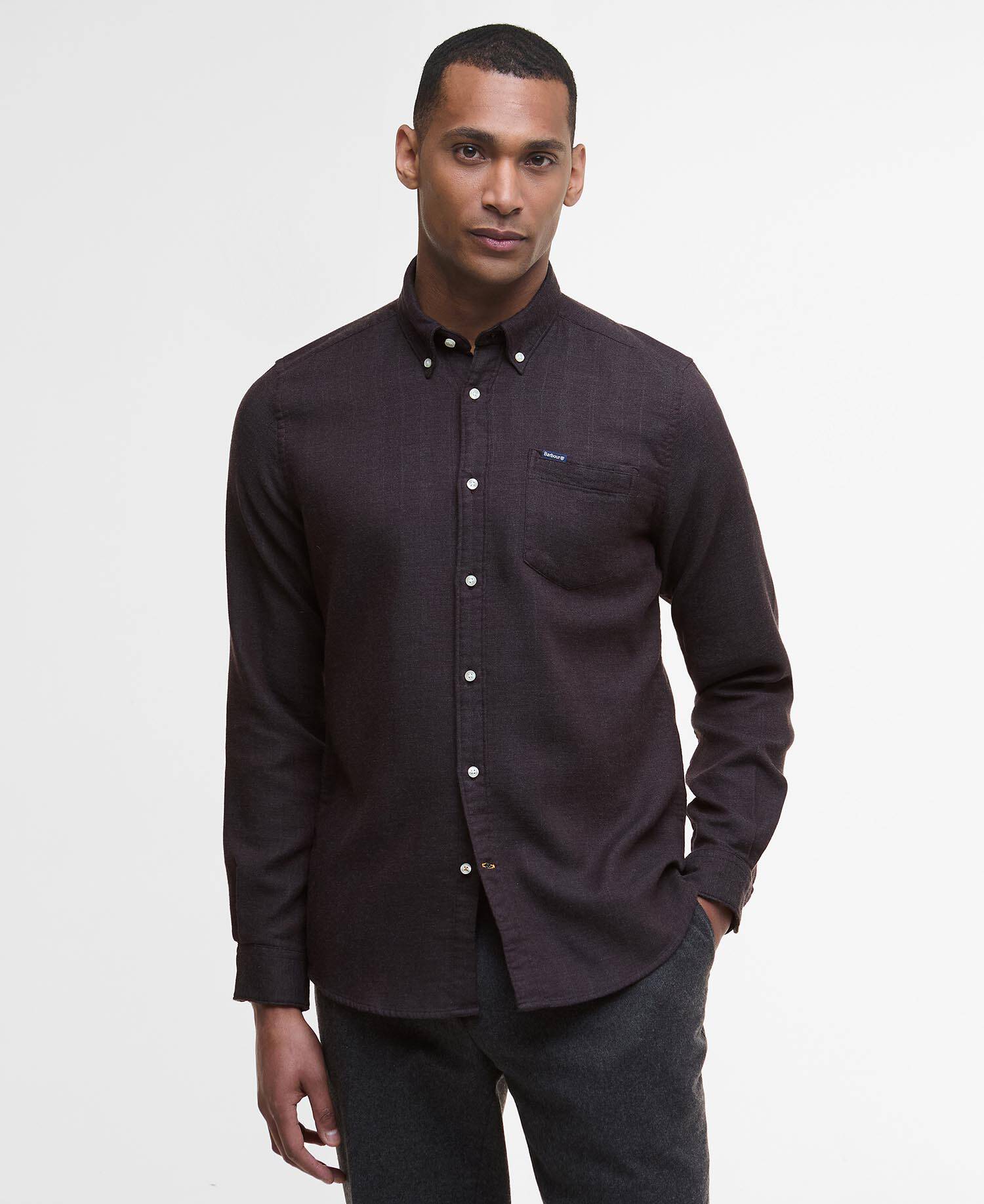 Barbour Buckley Tailored Herringbone Shirt - Dark Oak
