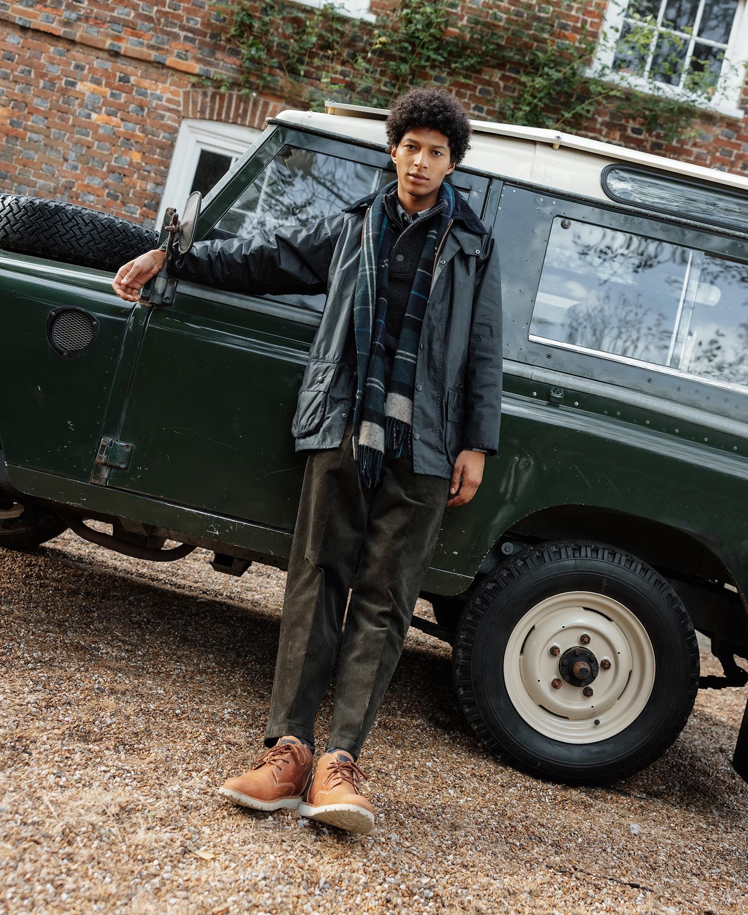 Barbour Beaufort Wax Jacket - Navy