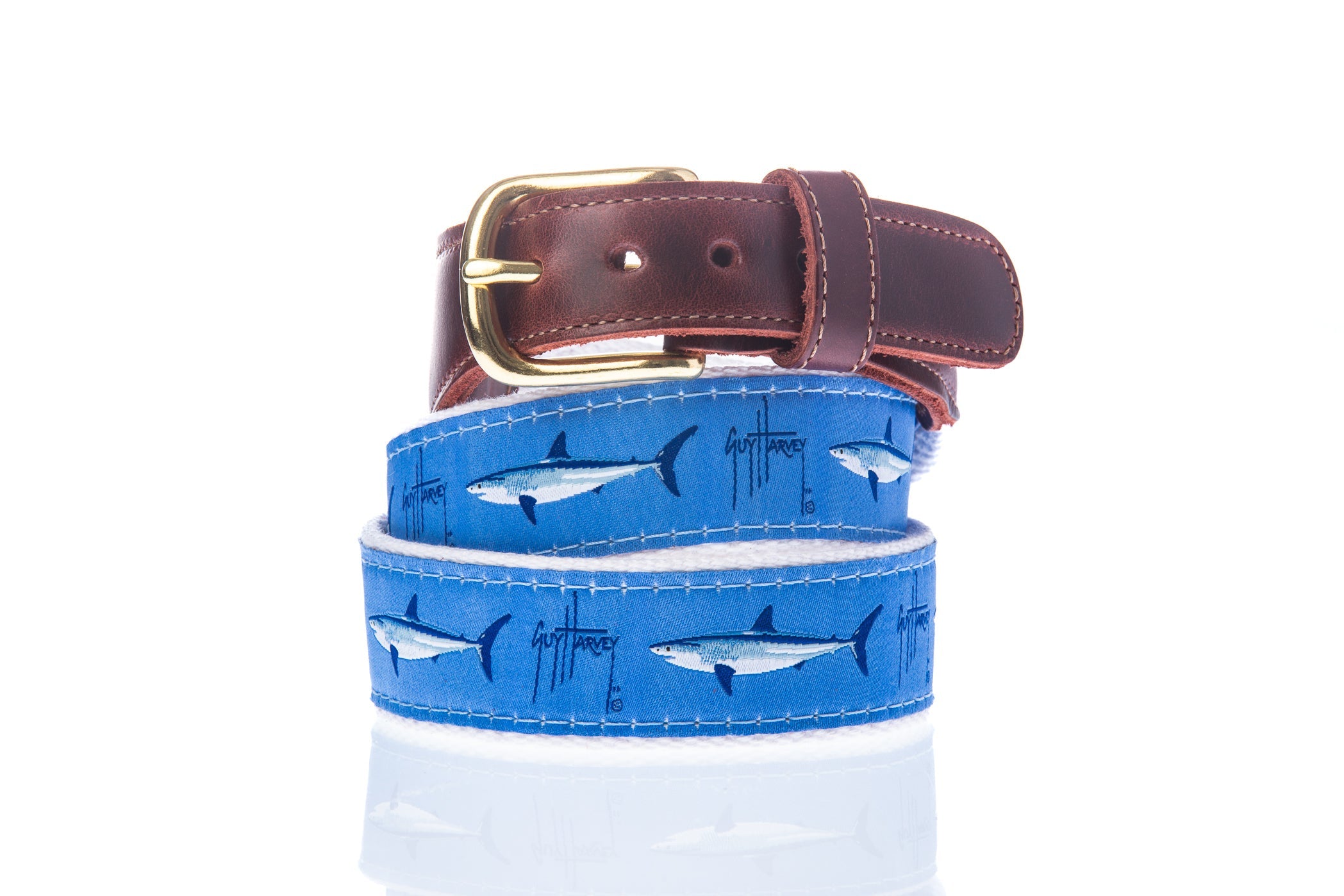 Guy Harvey Mako On Blue Belt On White