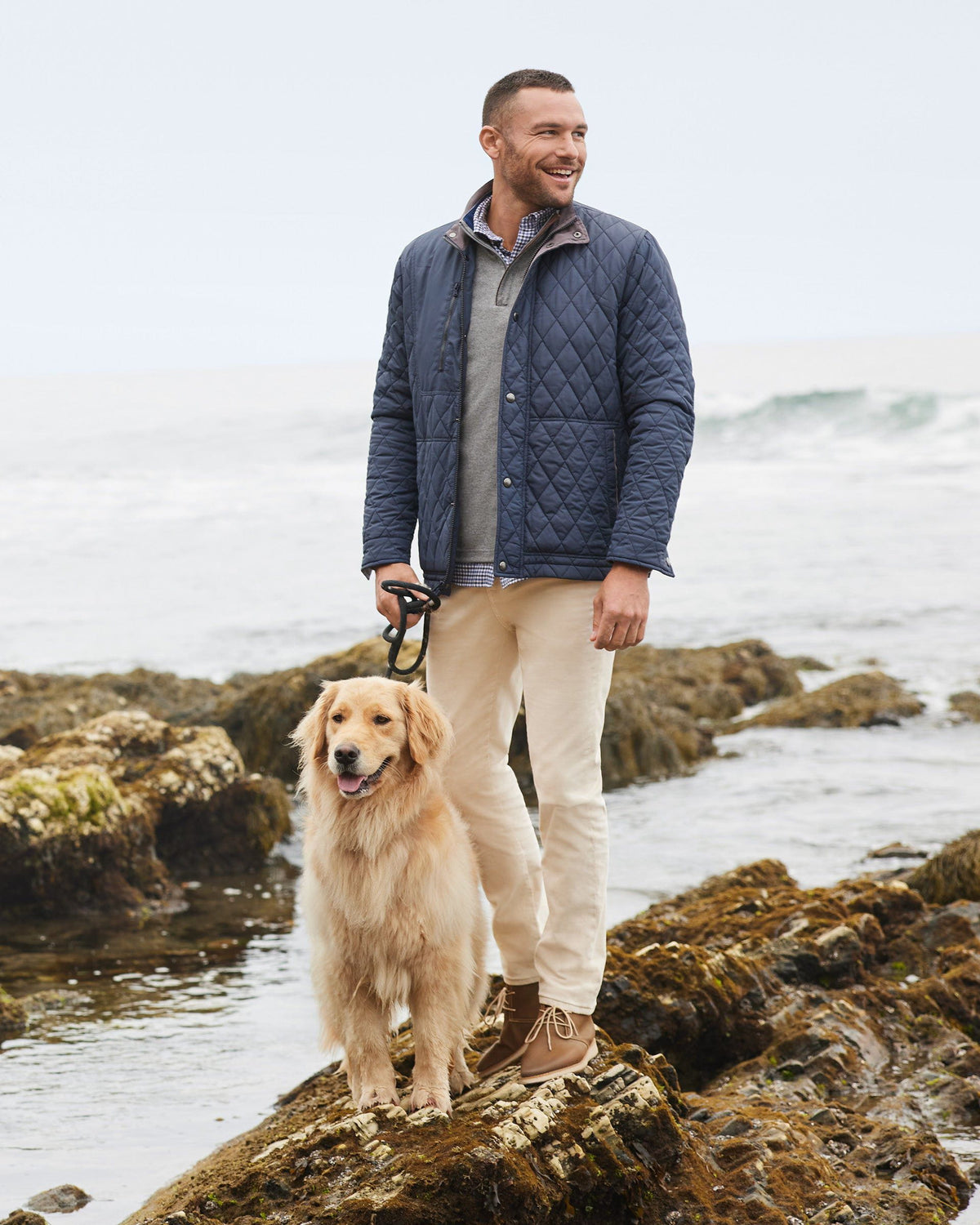 Johnnie-O Juno Quilted Snap Jacket - Navy