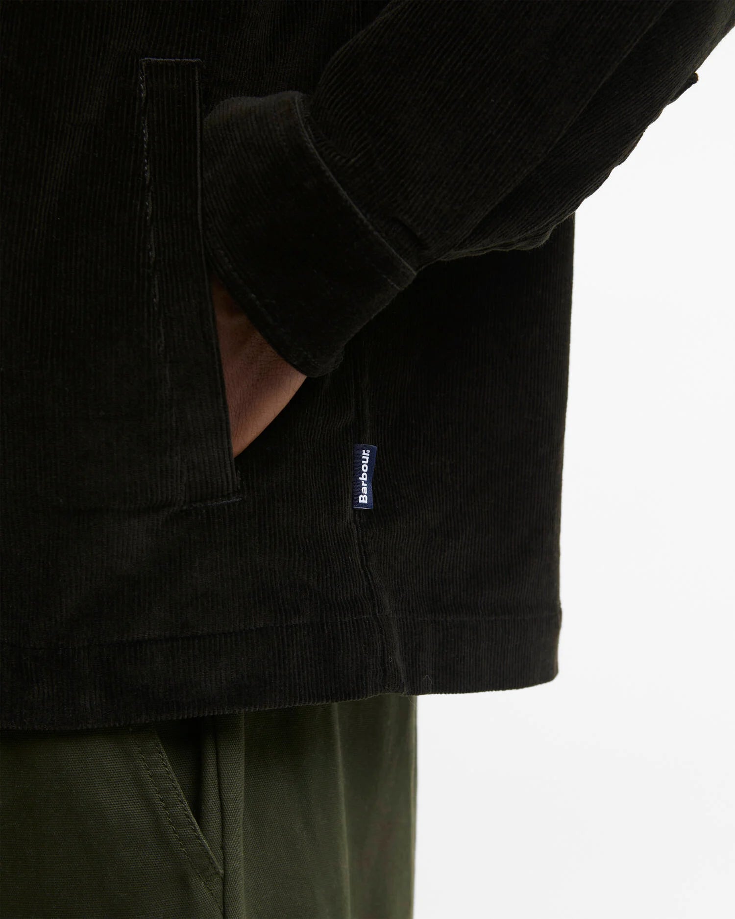 Barbour Tartan Trim Cord Overshirt - Olive
