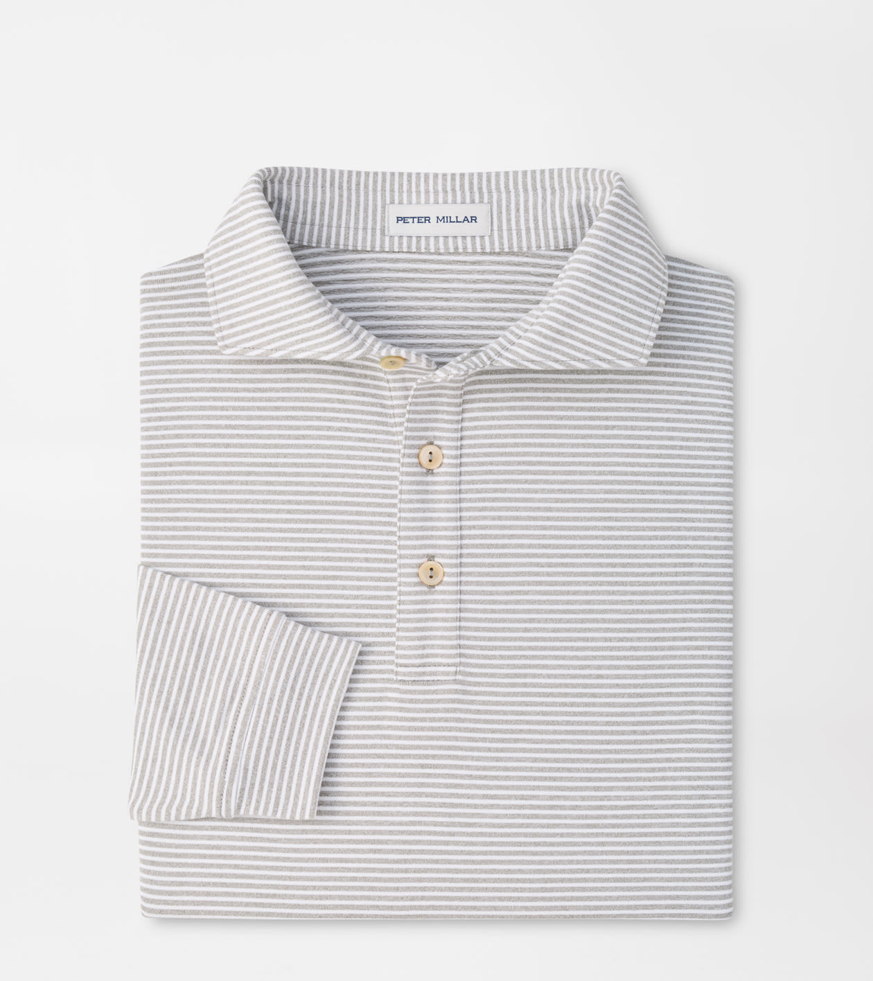 Peter Millar Lyons Stripe Performance Long Sleeve Polo - Gale