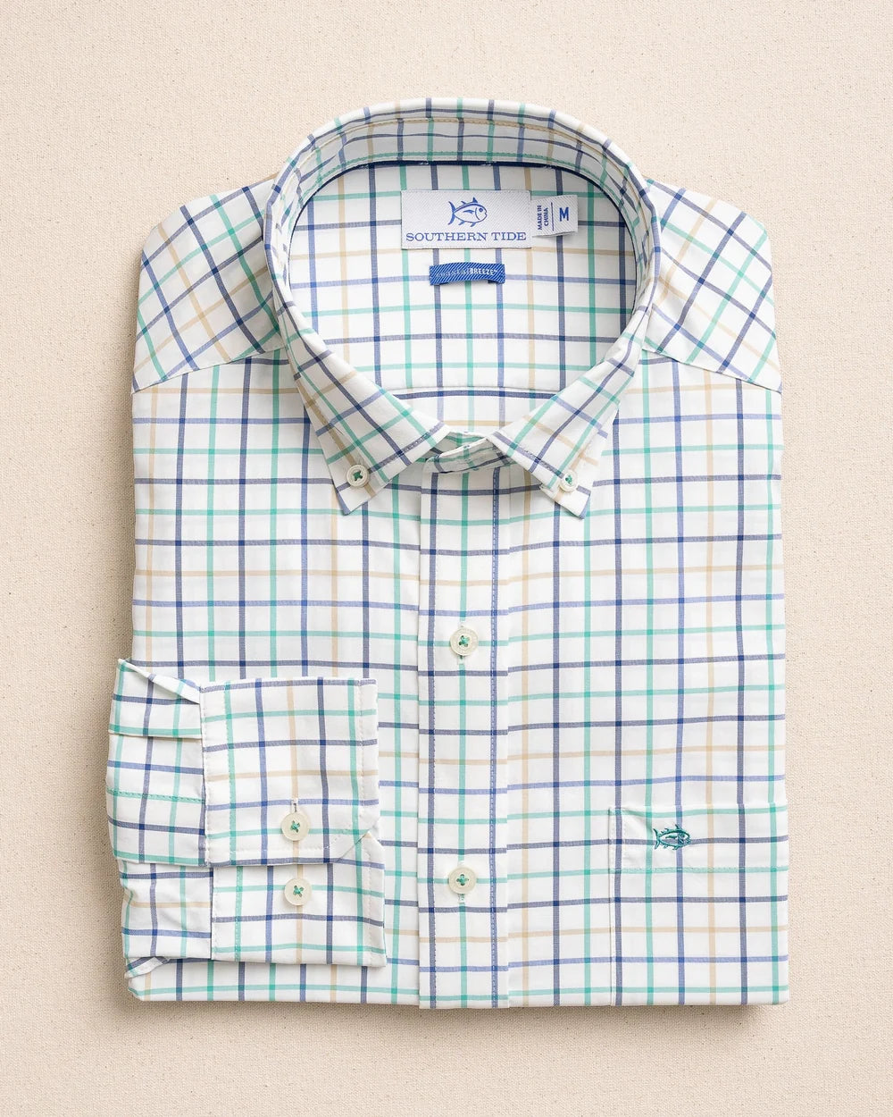 Southern Tide Tradewind Tattersall Coastal Breeze Sport Shirt - Persian Green
