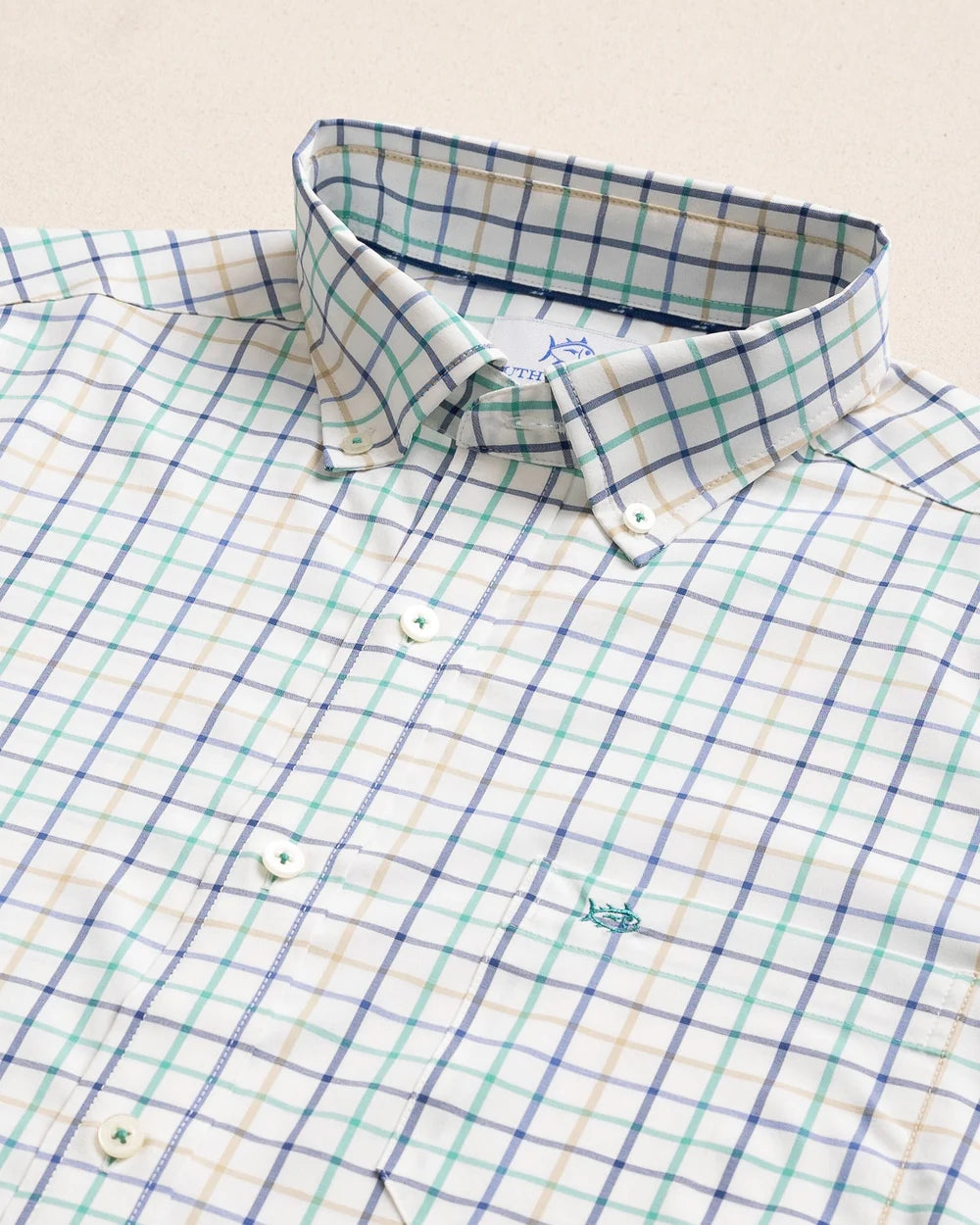 Southern Tide Tradewind Tattersall Coastal Breeze Sport Shirt - Persian Green