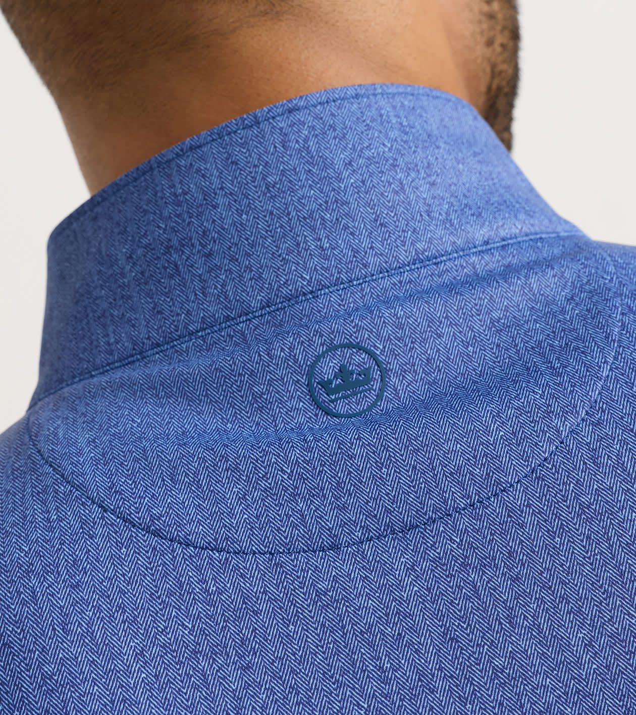 Peter Millar Perth Herringbone Performance 1/4 Zip - Sport Navy