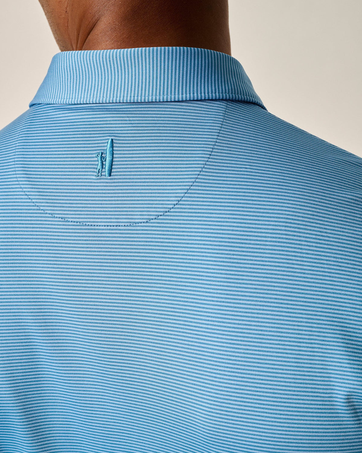 Johnnie-O Performance Jersey Polo Lyndonn Stripe - Barrels Blue/Seychelles