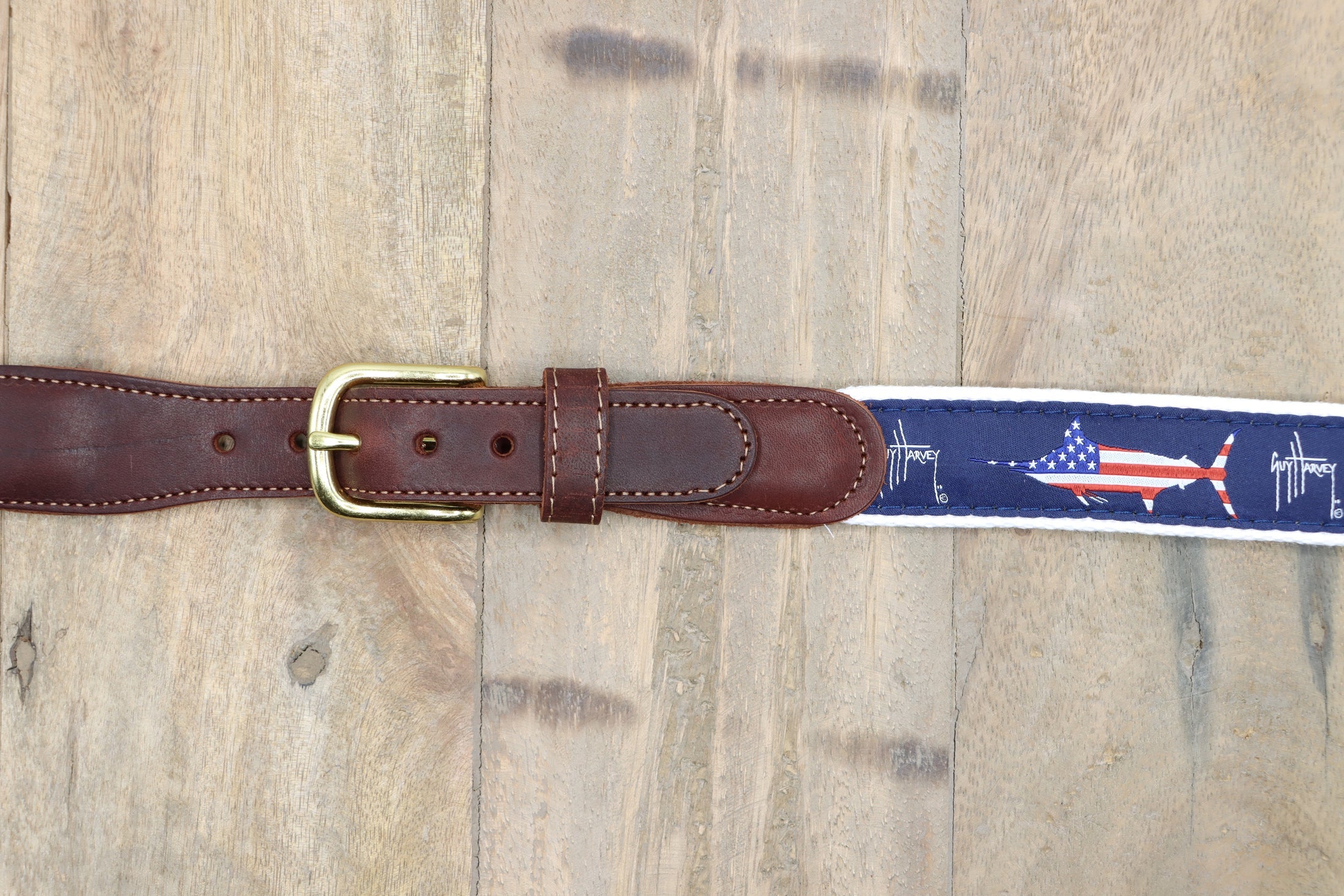 Guy Harvey USA Marlin Belt On White